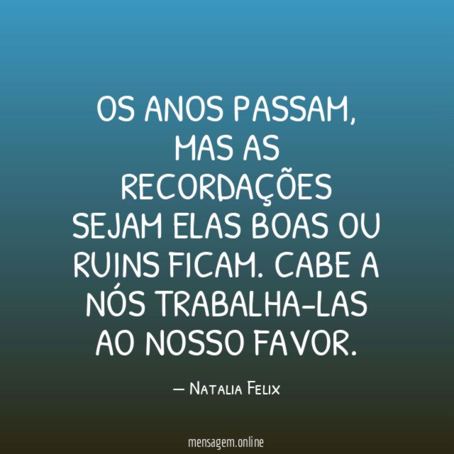 Os anos passam