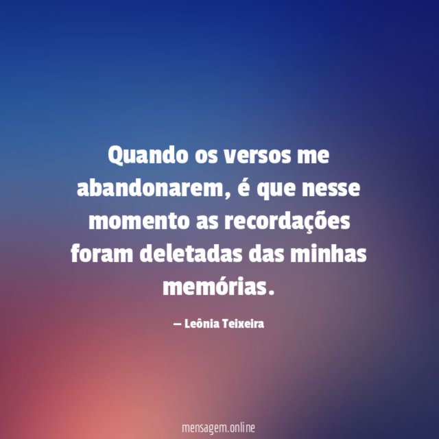 Quando os versos me abandonarem