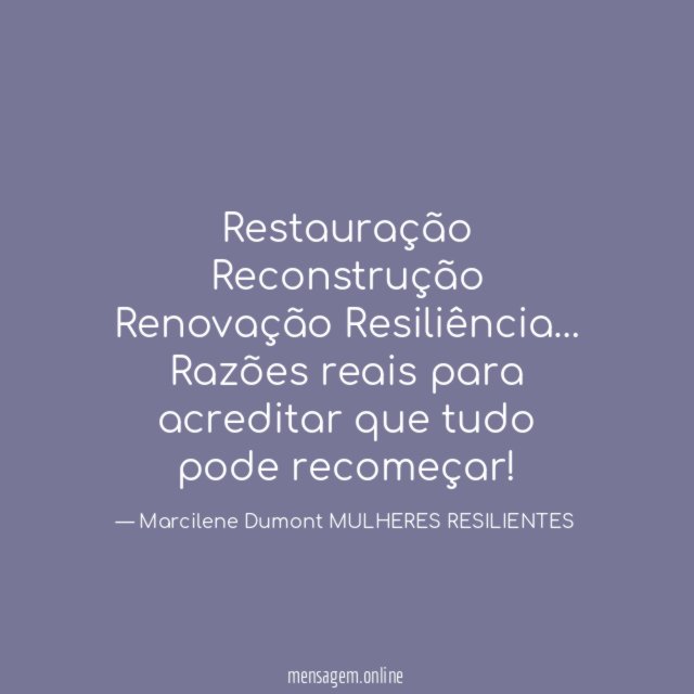Restauração Reconstrução Renovação Resiliência