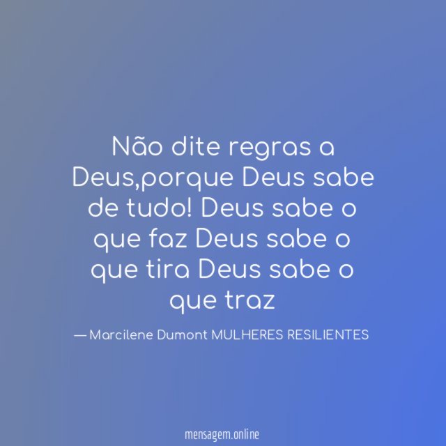 Não dite regras a Deus
