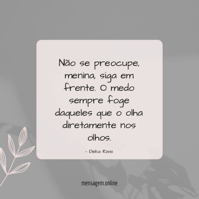 Não se preocupe