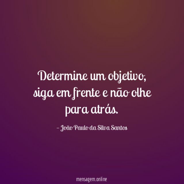 Determine um objetivo