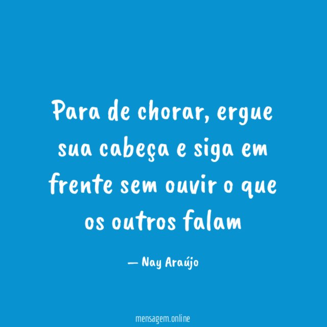 Para de chorar
