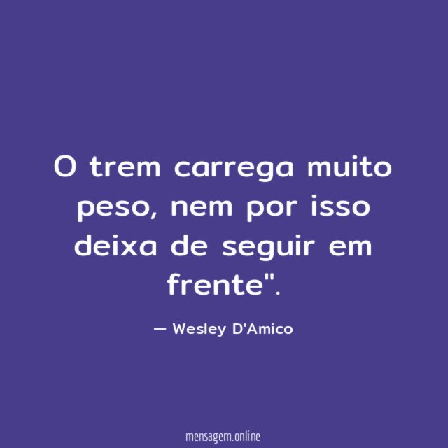 O trem carrega muito peso