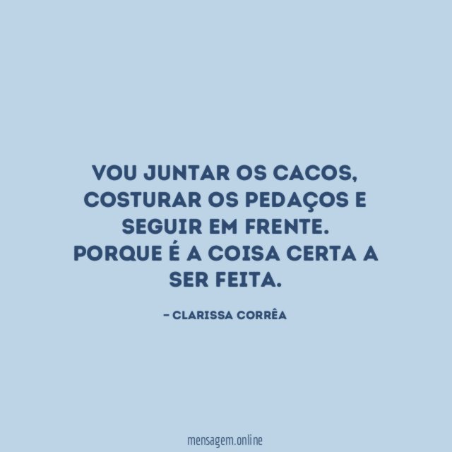 Vou juntar os cacos