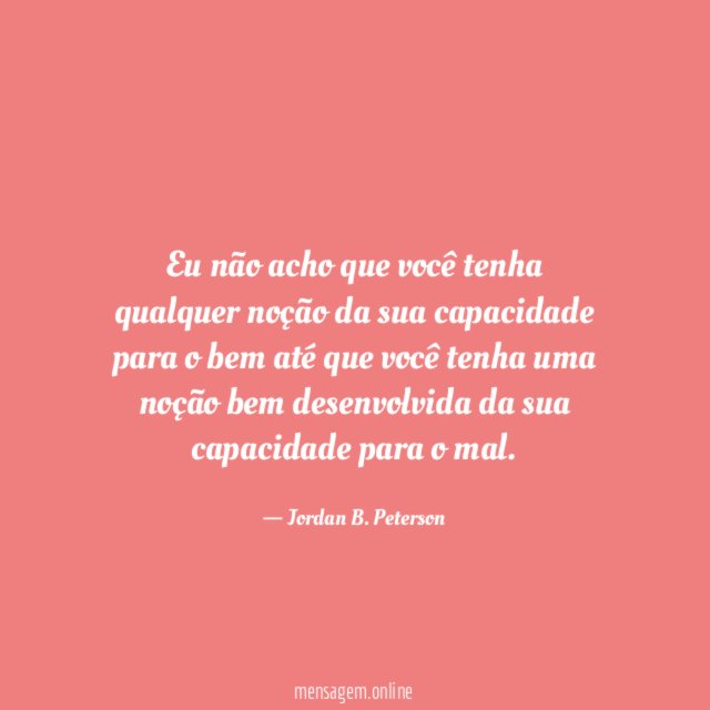 Eu não acho que você tenha qualquer noção
