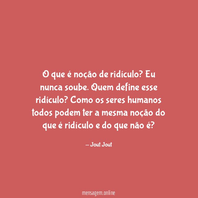 O que é noção de ridículo