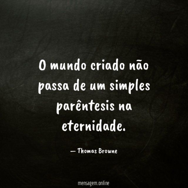 O mundo criado não passa de um simples