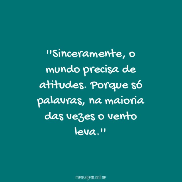 'Sinceramente