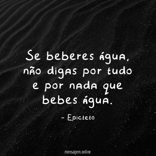 Se beberes água