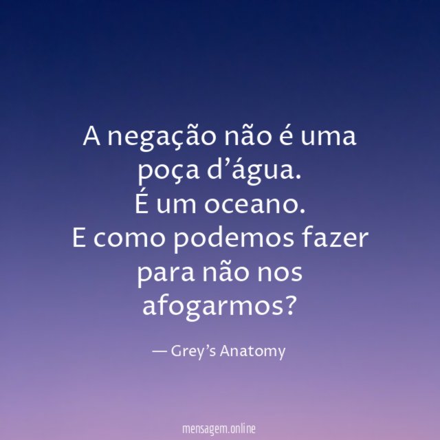 A negação não é uma poça d'água