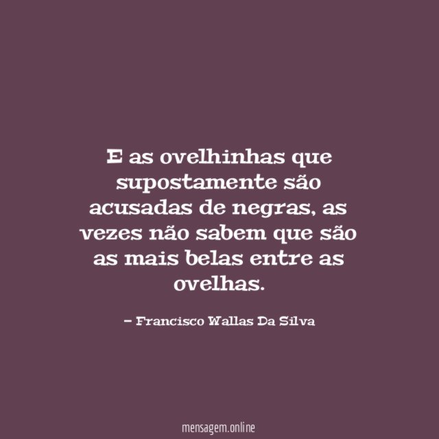 E as ovelhinhas que supostamente são acusadas de negras