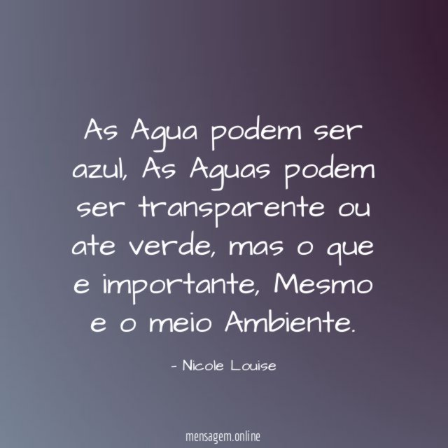 As Agua podem ser azul