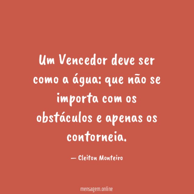 Um Vencedor deve ser como a água