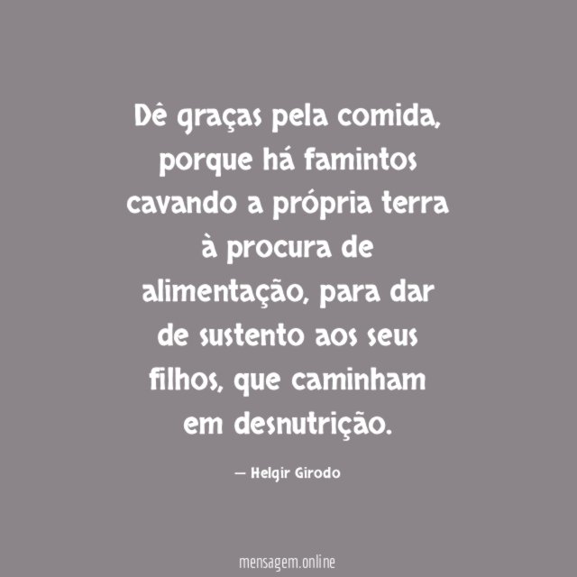 Dê graças pela comida