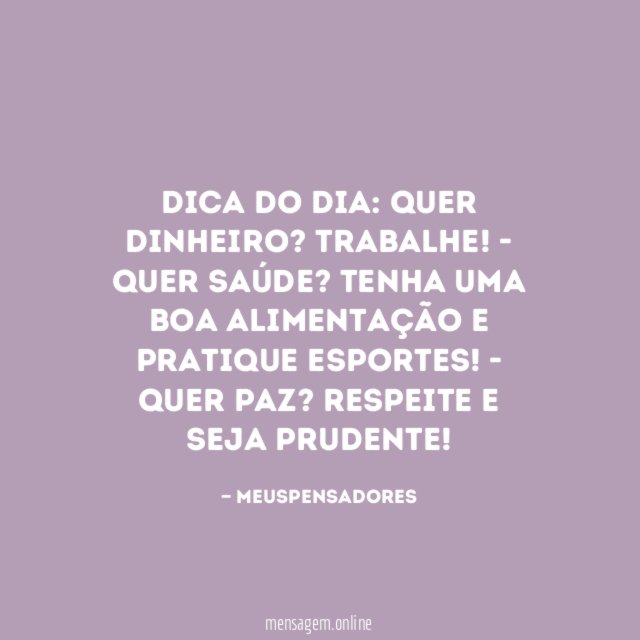 Dica Do Dia