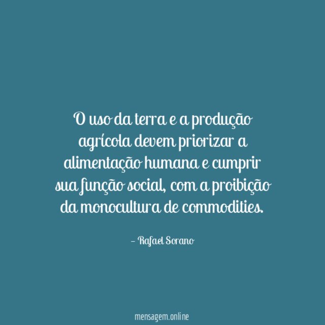 O uso da terra e a produção agrícola