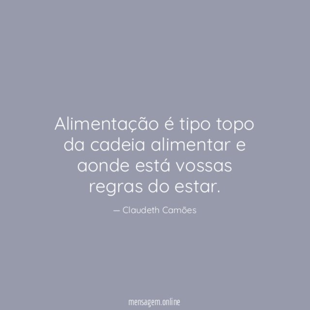 Alimentação é tipo topo da cadeia alimentar
