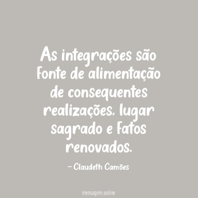 As integrações são fonte de alimentação de consequentes