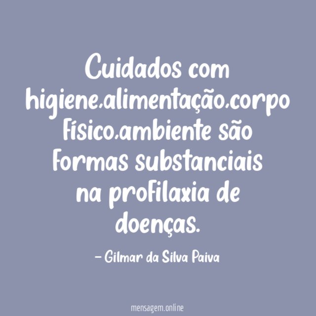 Cuidados com higiene