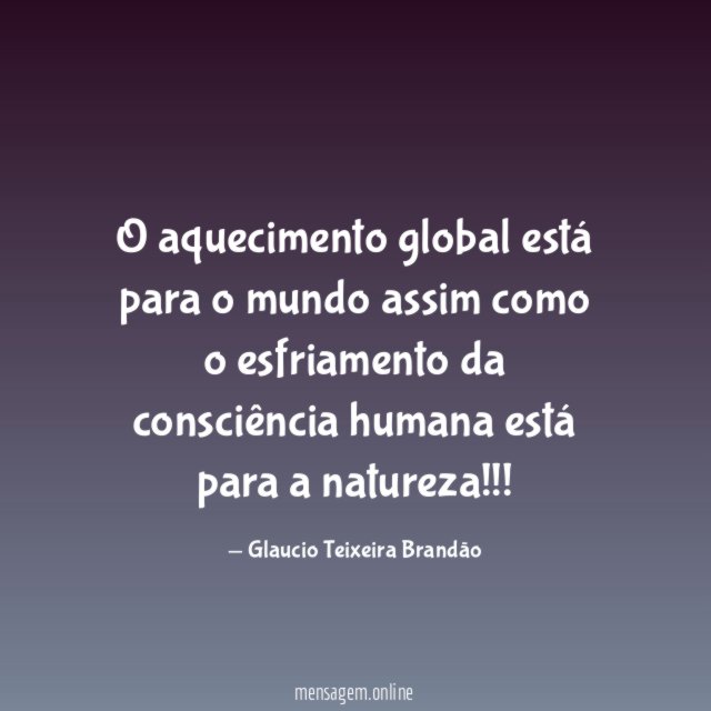 O aquecimento global está para o mundo assim