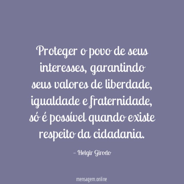 Proteger o povo de seus interesses