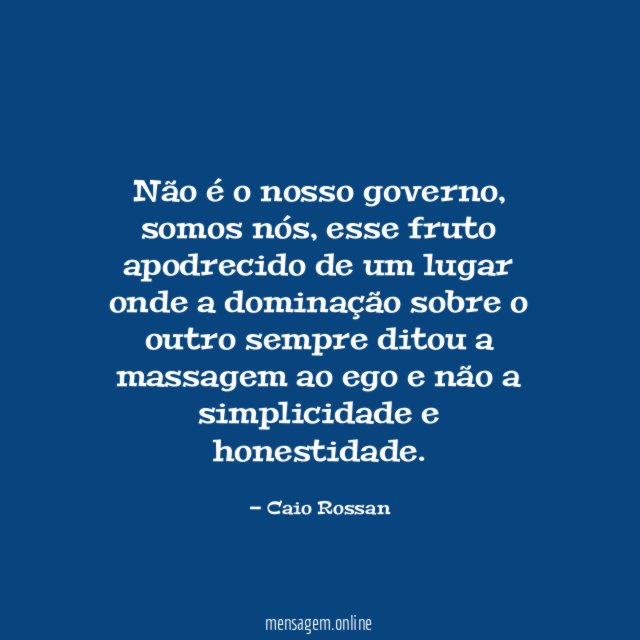 Não é o nosso governo