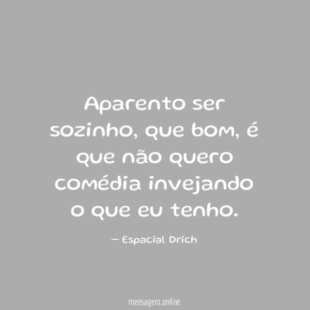 Aparento ser sozinho