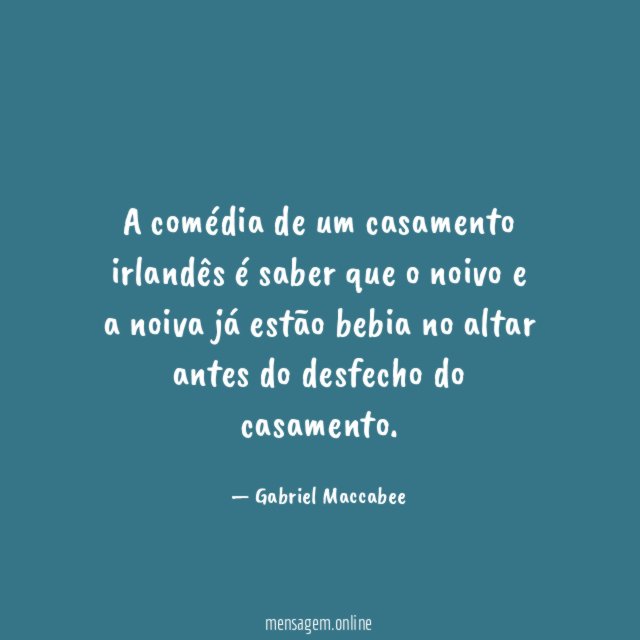 A comédia de um casamento irlandês é saber