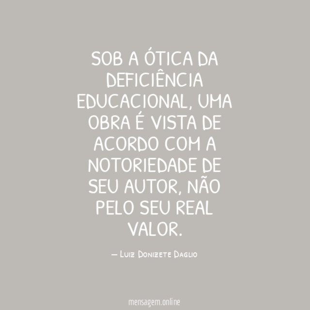 SOB A ÓTICA DA DEFICIÊNCIA EDUCACIONAL