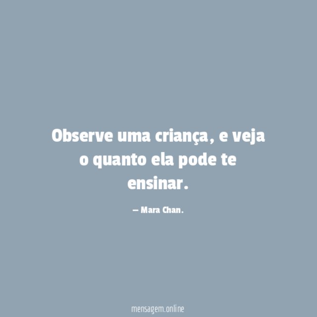 Observe uma criança