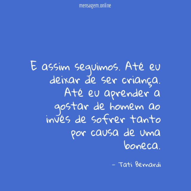E assim seguimos