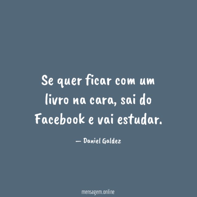 Se quer ficar com um livro na cara