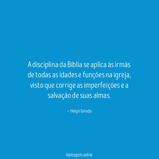 A disciplina da Bíblia se aplica às irmãs