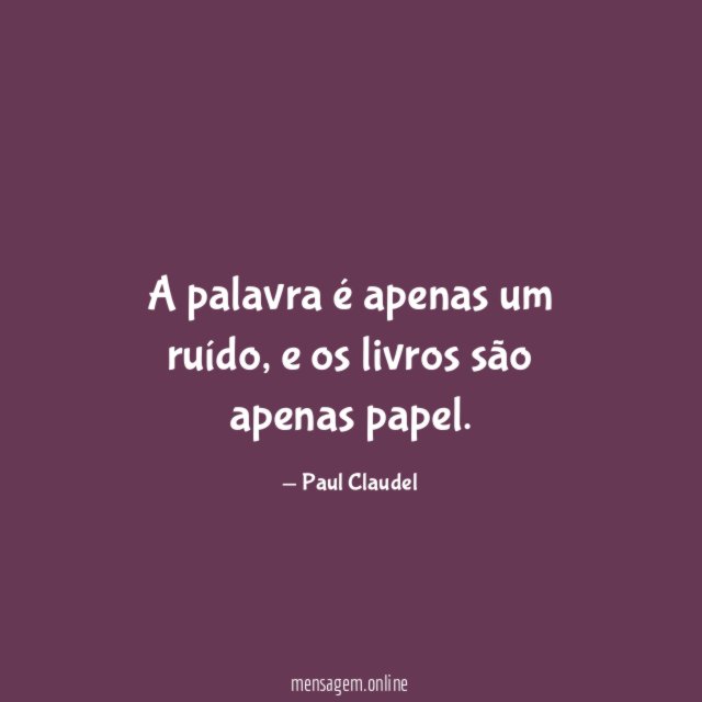 A palavra é apenas um ruído