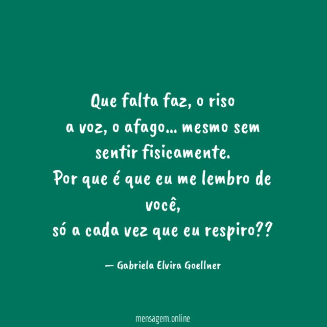 Que falta faz