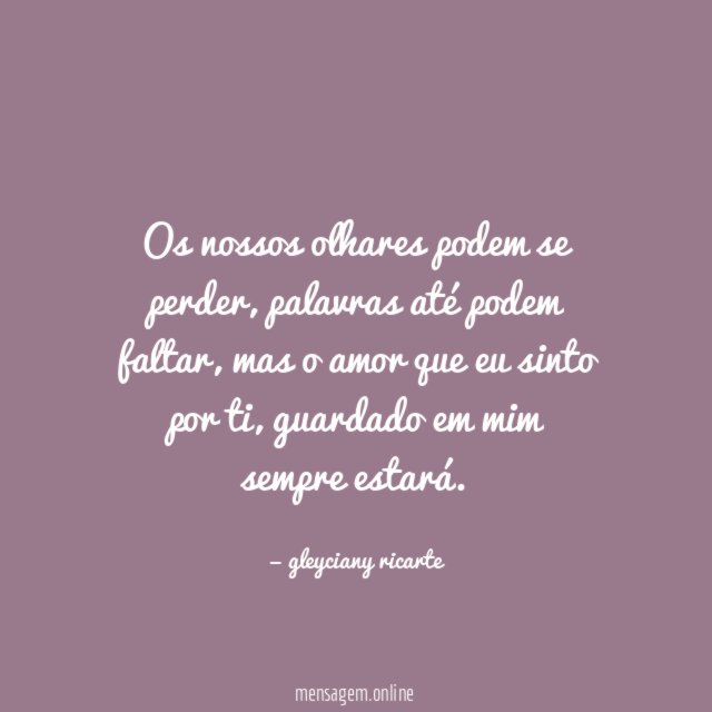 Os nossos olhares podem se perder