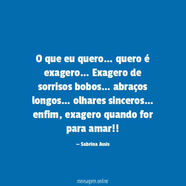 O que eu quero