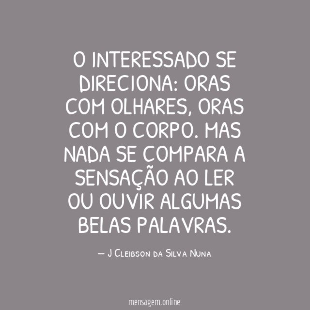O interessado se direciona