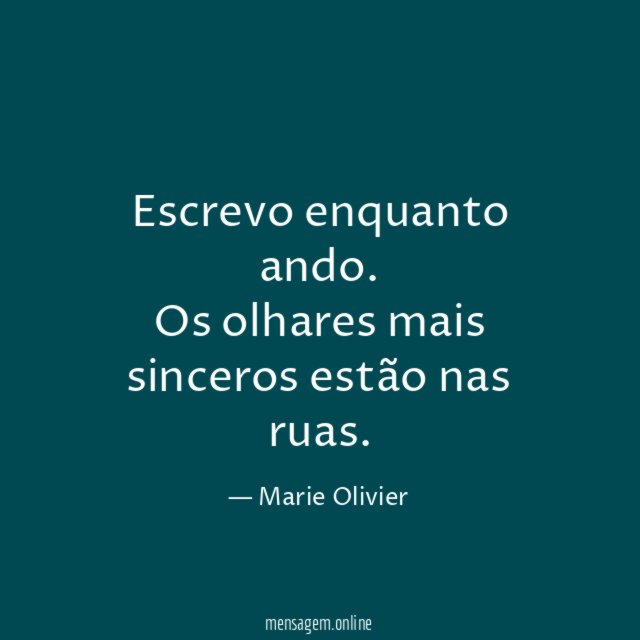 Escrevo enquanto ando