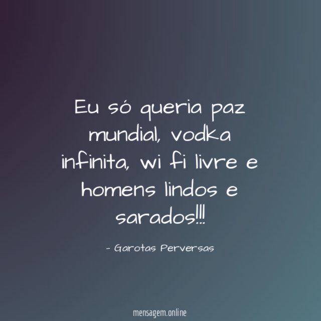 Eu só queria paz mundial