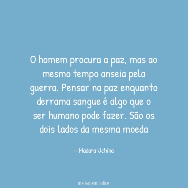 O homem procura a paz