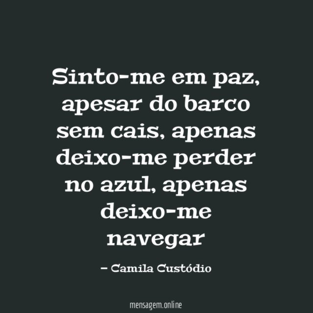 Sinto-me em paz