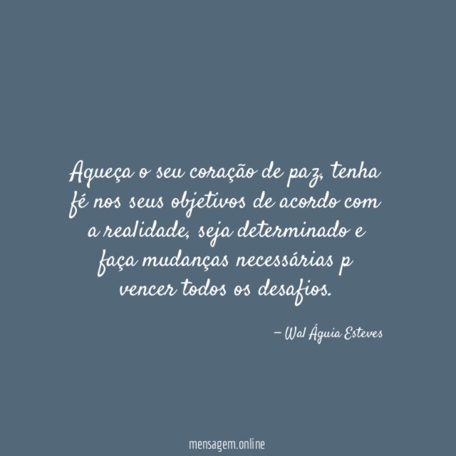 Aqueça o seu coração de paz