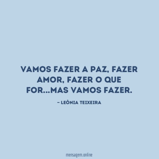 Vamos fazer a paz