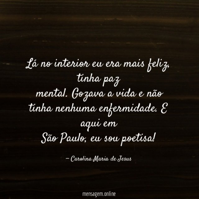 Lá no interior eu era mais feliz