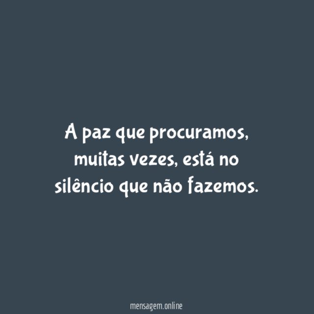 A paz que procuramos