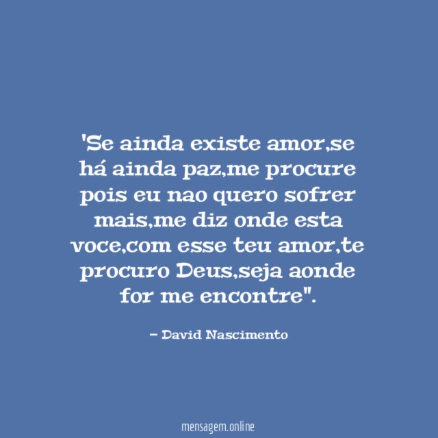 Se ainda existe amor