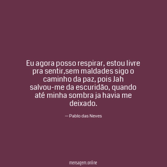 Eu agora posso respirar