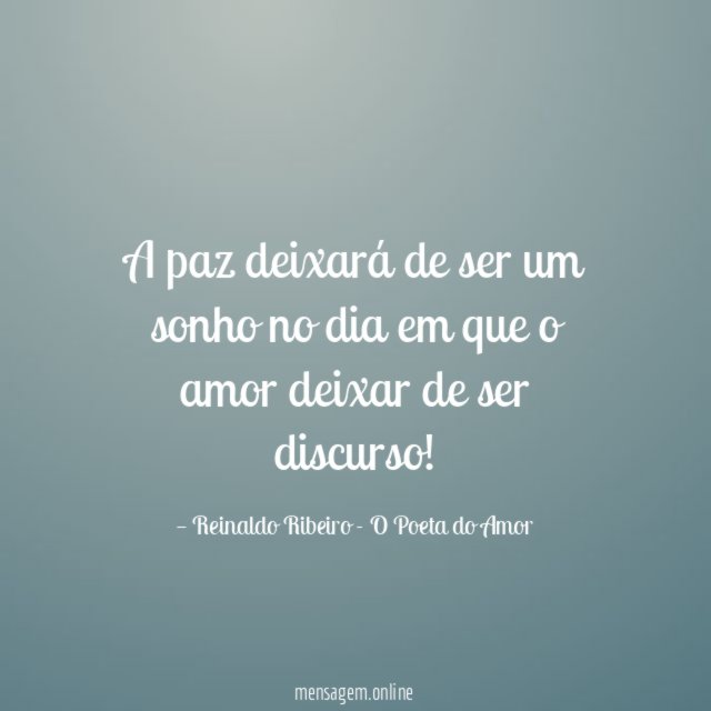 A paz deixará de ser um sonho no